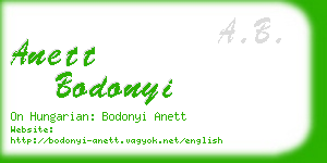 anett bodonyi business card